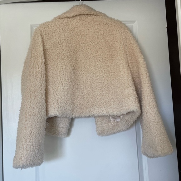 Lulus - So In Love With You Ivory Teddy Jacket - M - Picture 5 of 6